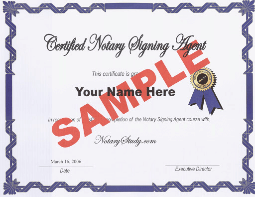 Loan Signing Agent Certification