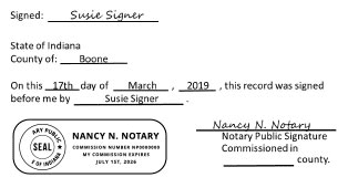Notary Public Certification Example